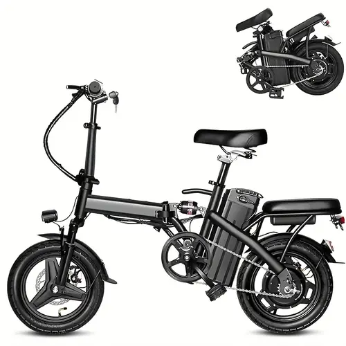 48v 10ah removable battery folding electric bike 350w motor 48v battery 14 inch tires portable commuter e bike for long range lithium battery portable durable frame led display