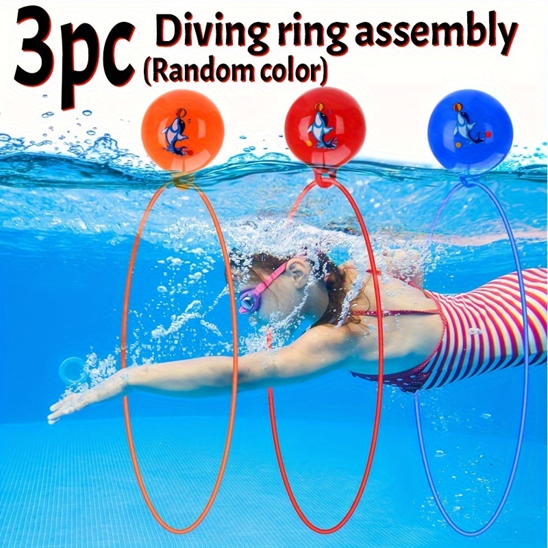 

3pcs/set, Summer Diving Crossing Circle Water Training Swimming, Adults Can Cross From The Middle To Sink Standing In The Water Toys (random Color) Halloween Gift