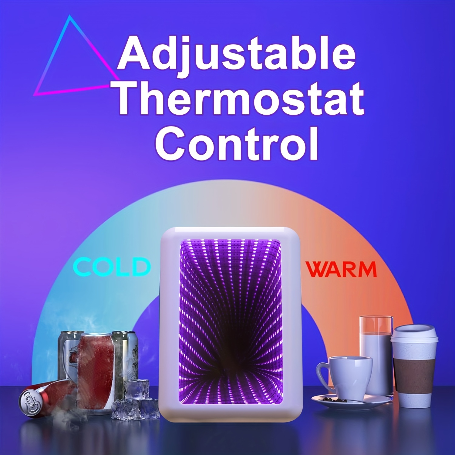   4l   portable mini fridge with dimmable led light ac   thermoelectric cooler warmer adjustable thermostat control   for rv office gaming room car mini fridge for freezer office cooling modern appliance semiconductor cooling without battery 0
