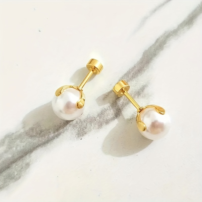 TEMU 1 Par de Aretes de con 18K de Oro y Acero Inoxidable 316, Modernos y Fáciles de Usar