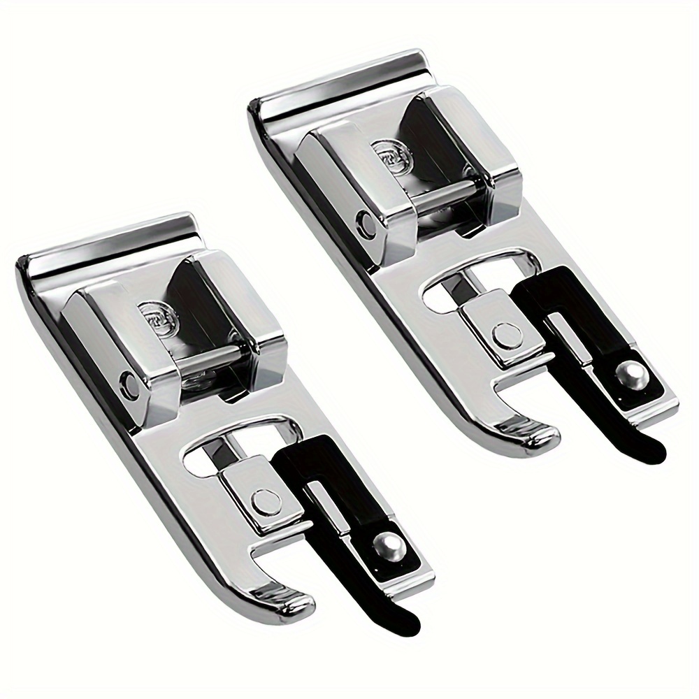 

2pcs Silvery Overlock Presser Foot Set For Low & Machines - For Quilting, Crafts & Diy Projects