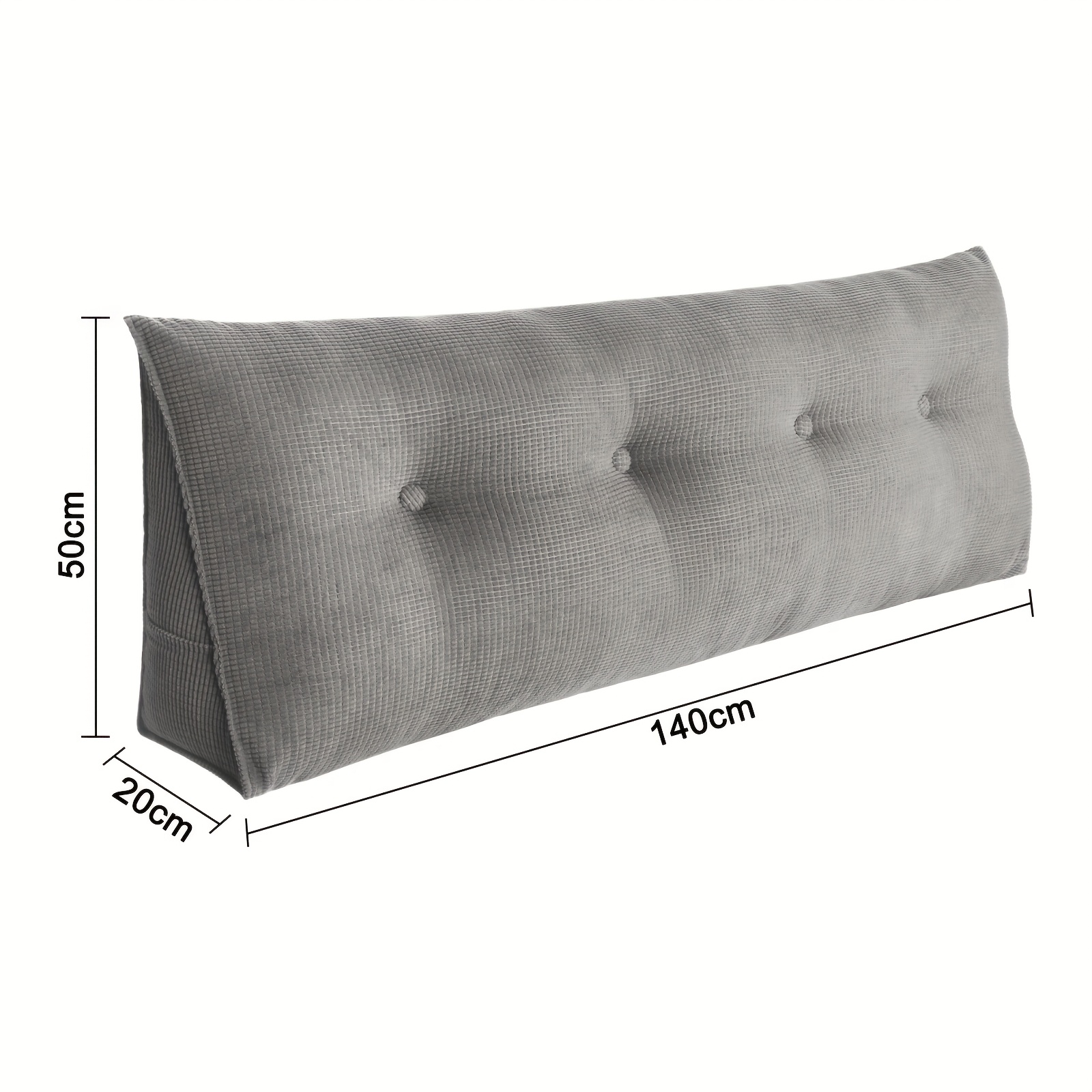 Image of 180cm Wedge Headboard Pillow Triangular Headboard Wedge Backrest Positioning Support Bed Rest Reading Pillows Headboard Wedge Pillows For Day Bed With Removable Cover