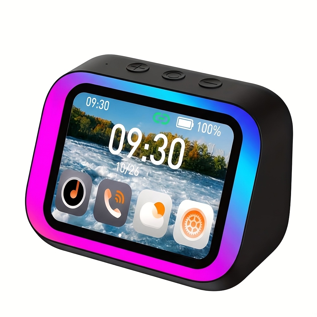 TEMU Bluetooth Speaker, Multifunctional Digital Alarm Clock, Wireless Audio Speaker With Time Display And Alarm Function, For Home, Bedroom, Office,