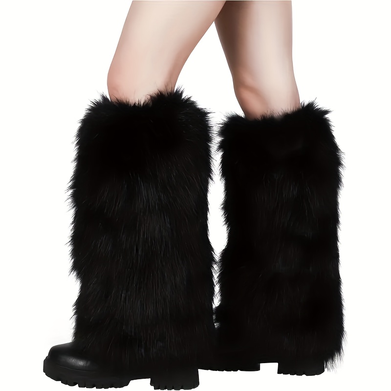 TEMU Women's Leg Warmers - Long Warm Winter Boots And Ankle Sleeves, Soft Brown/, Cold Weather Additions, Suitable For Parties, Everyday, Formal