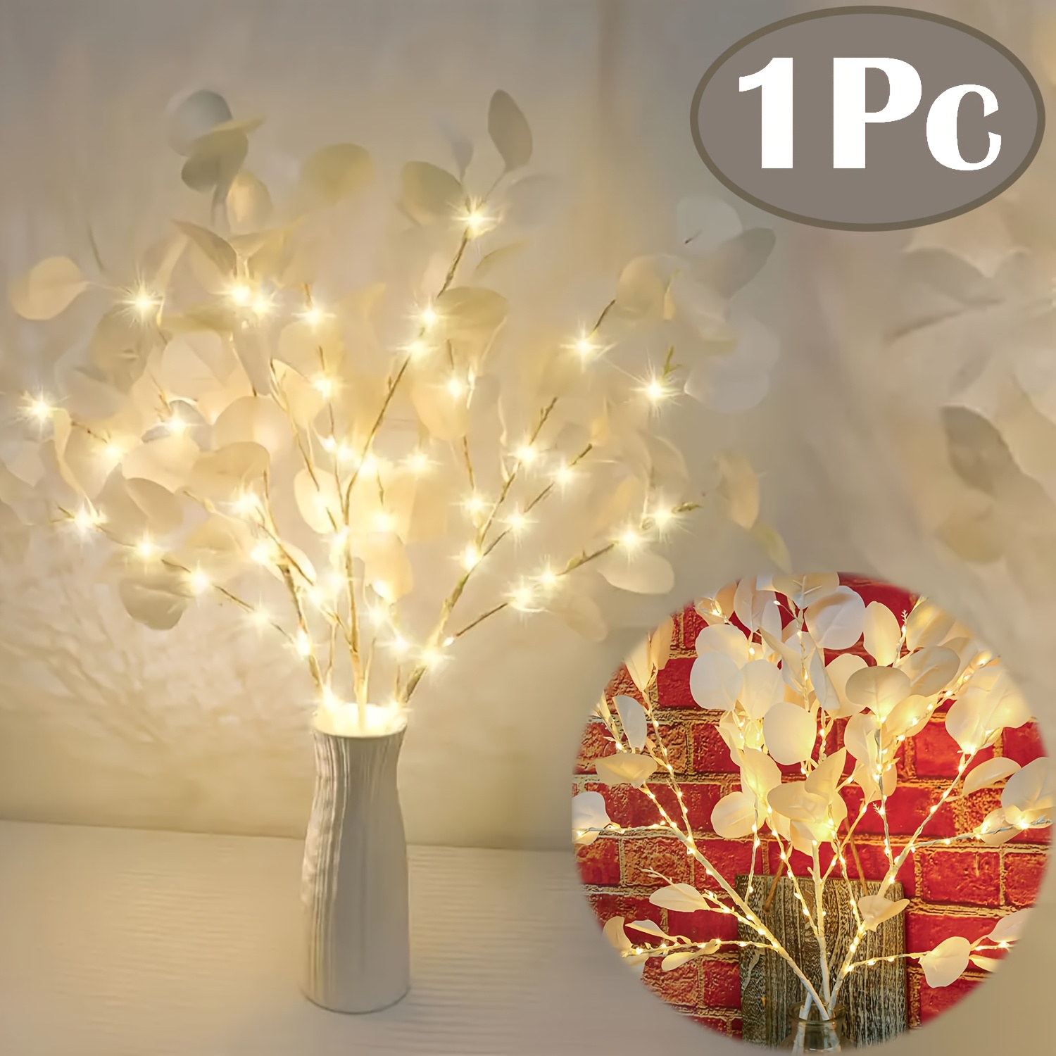 leaf branch lamp 20 led artificial tree string lights suitable for bedroom bedside desktop decoration weddings parties thanksgiving christmas valentines day and back to   home and office decor Product details 4