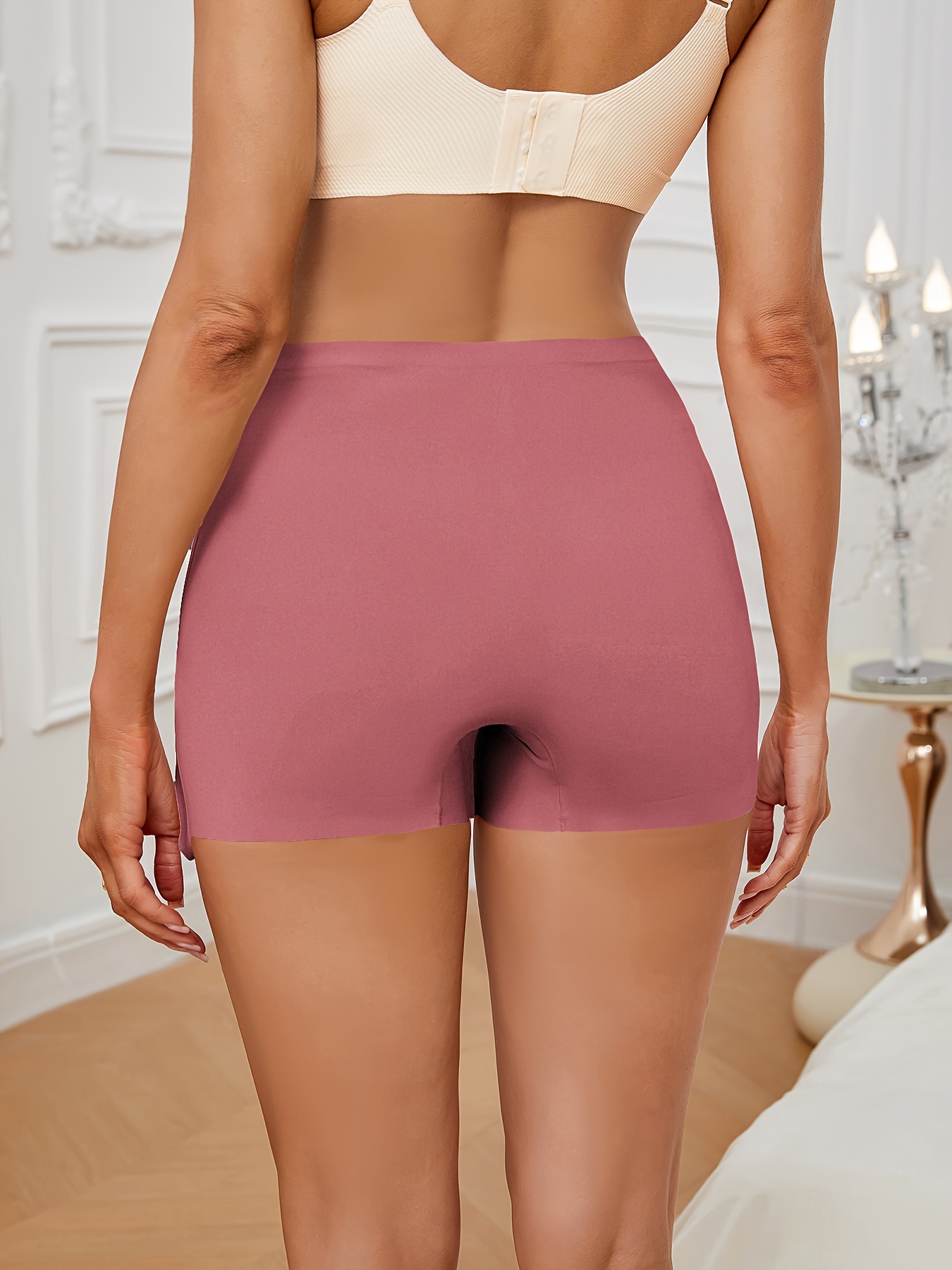1pc Solid Seamless Scallop Trim Skirt, Sporty Comfy Breathable Petticoat, Women's Underwear & Shapewear