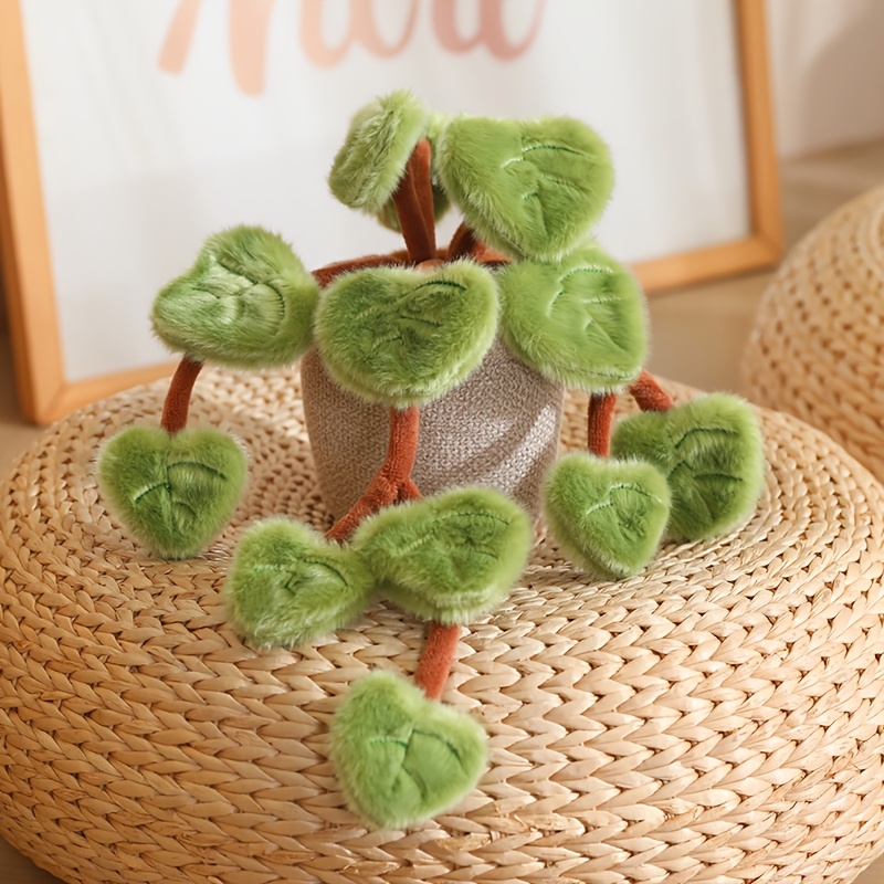 1pc Green Pothos Plant Pillow Ornament, Best Gift For Plant Lovers