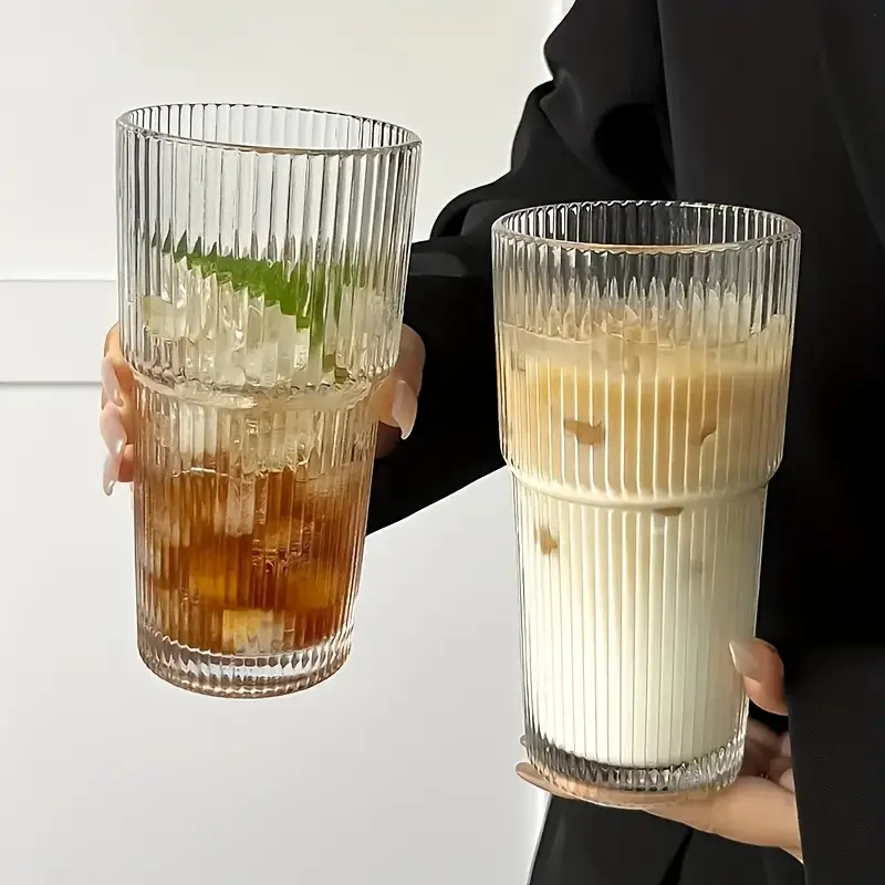 2pcs 600ml 20oz large capacity glass cups durable glass cups safe to freeze very suitable for drinks such as juice tea milk etc perfect gifts for on valentines day womens day and fathers day Product details 0