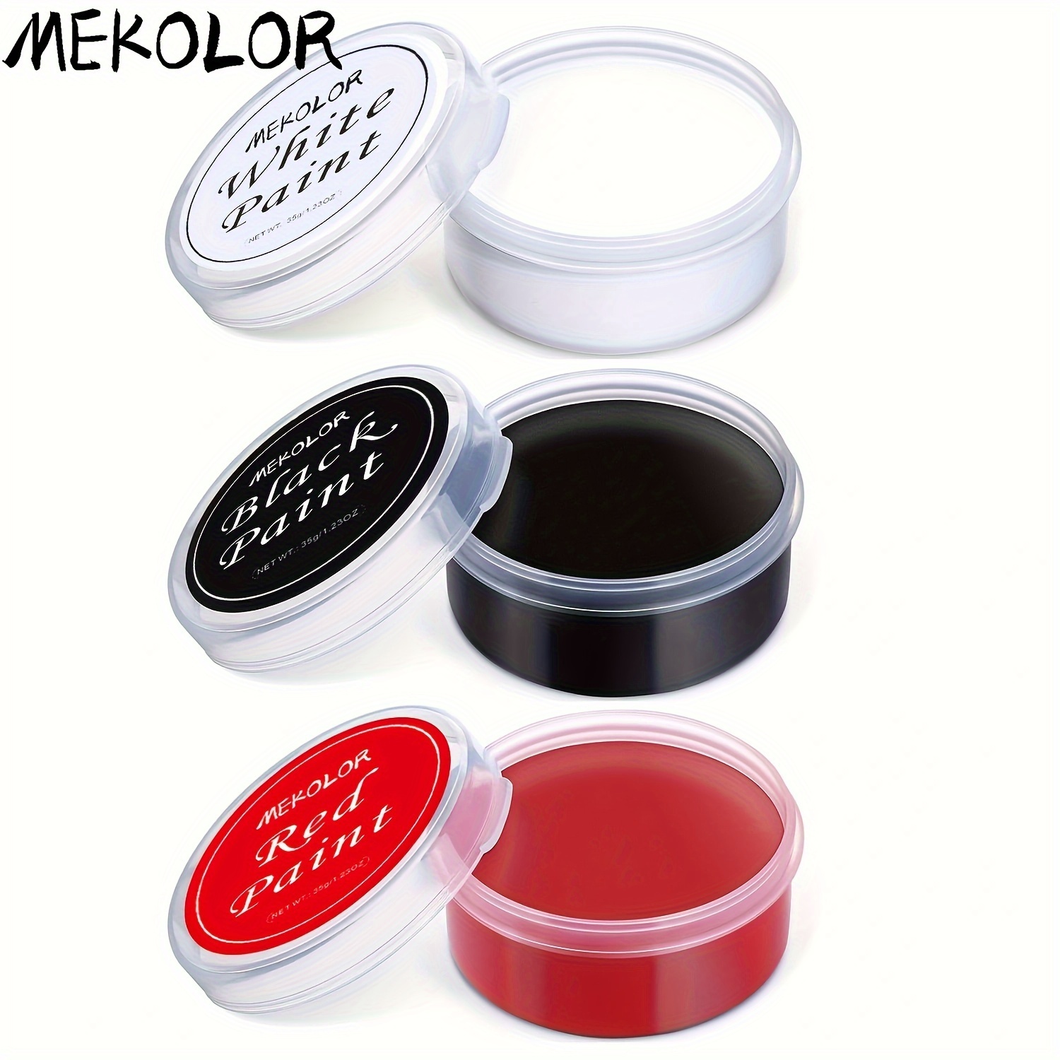 

35g Black White Red Body Painting, Adult Makeup Painting Palette For Theater Halloween Party Cosplay Clown Sfx