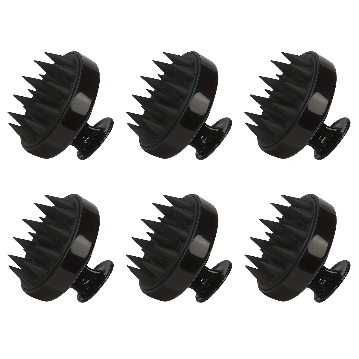 TEMU 6pcs Scalp Massage Brushes, Shampoo Brushes, Scalp Exfoliating Hair Brushes, Shampoo Tools, Silicone Bristles, Suitable For All Hair Types, Hair