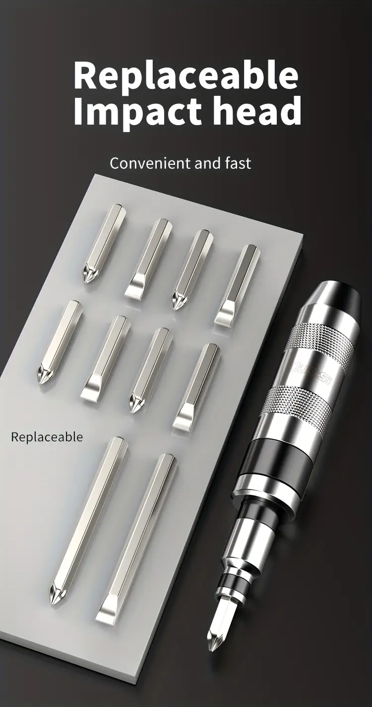13pcs heavy-duty impact screwdriver set -resistant case - heavy-duty metal construction, shockproof impact-ready bits & detachable screw removal system - torx/flat/phillips/hex heads for automotive, home, construction, electronics repair - ideal for mechanics & diy projects - no power required - multifunctional screw remover maintenance tool set with chisel bits & impact screw mechanism, screwdriver all in one, long screwdriver, long screwdriver bits, Product details 8