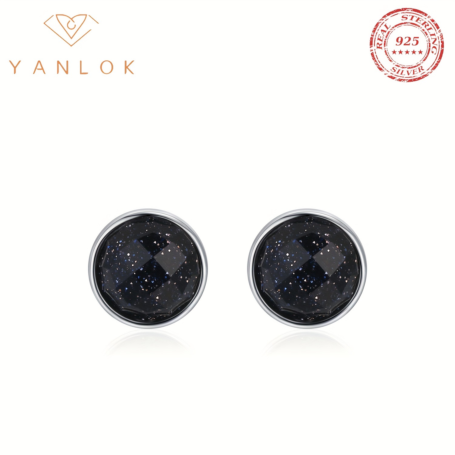 

Elegant 925 Sterling Silvery Stud Earrings For Women, Sparkling Round Rhodium-plated, Hypoallergenic, Parties And Holidays, Chic Earrings, Yanlok