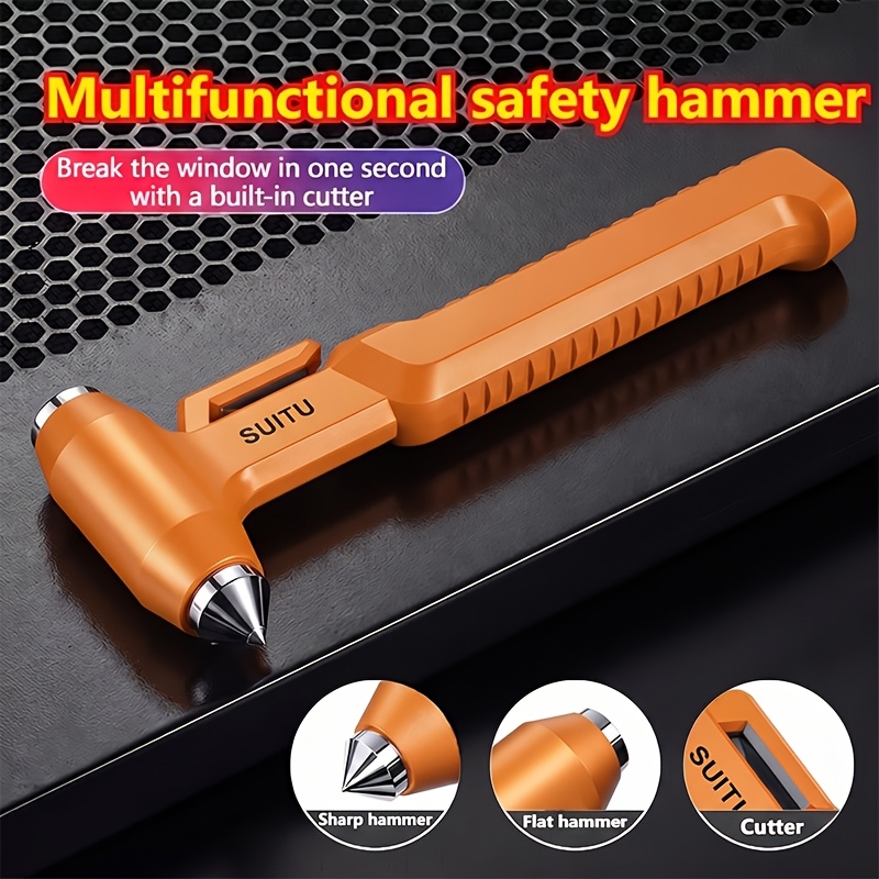 TEMU Car Safety Hammer, Multifunctional Window Breaker, Hidden Knife Emergency Escape Tool, Suitable For Vehicle Emergency Use With Window Breaking