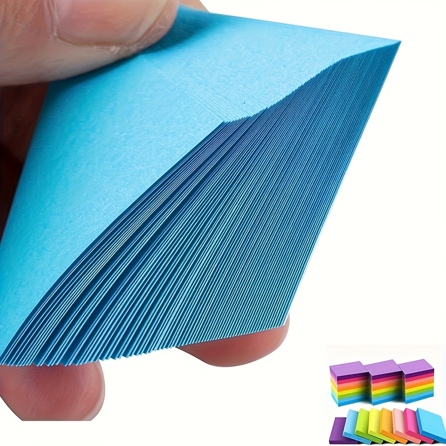 TEMU 300 Sheets Neon Sticky Notes - 8 Bright Colors Self-adhesive Fluorescent Suitable For School, Office, Home | Square Tab Memo Pads With Neon Glow
