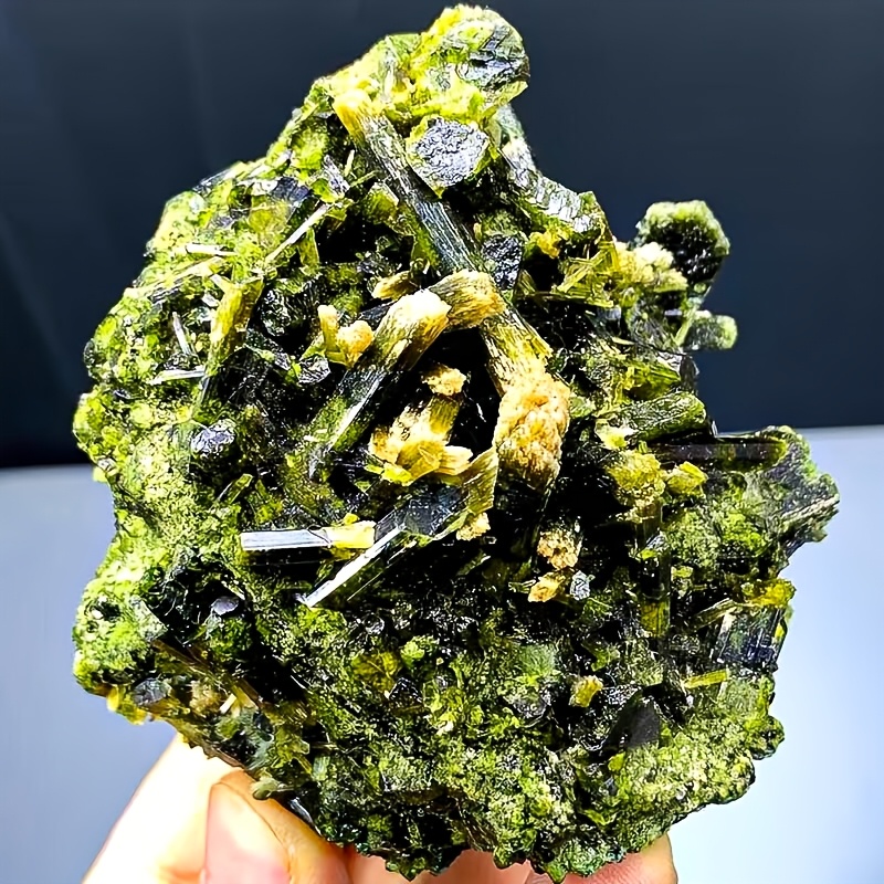 TEMU Especímene mineral de crispeta de cuarzo con verde - Cristal original para exhibición de coleccionista, regalo de educación , colección