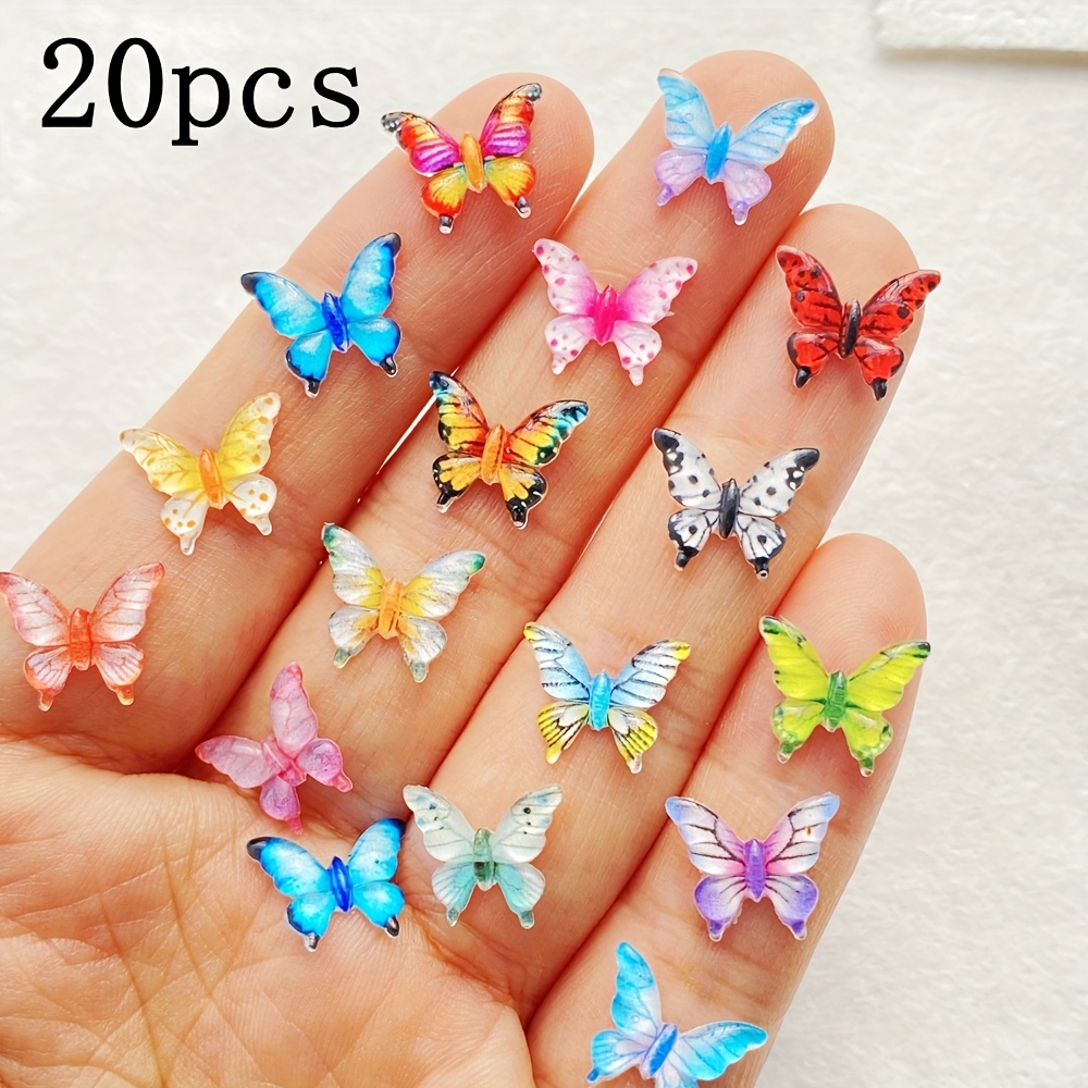 Image of 20/60/100pcs Colorful Resin Mini Nail Art Cabochon Headwear Decoration Hair Clips Embellishments Additions, Jewelry Making & Christmas Crafts Decor