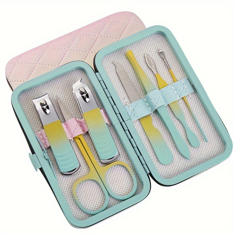 TEMU Manicure Set Set Men Women Toe Finger Tools Portable Travel Manicure Pedicure Tools Grooming Kit Women Wife ( Color)