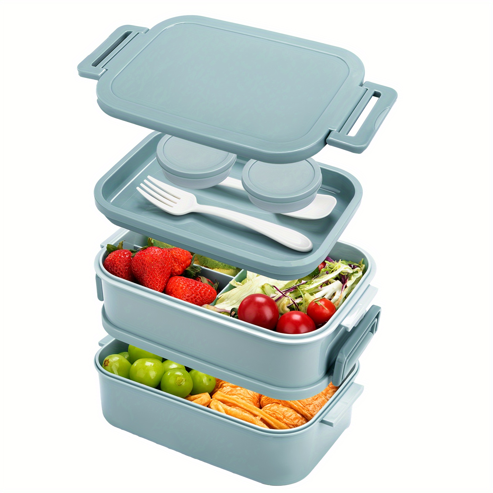 Bento Lunchbox Mit 4 Fächern – Auslaufsichere Mahlzeitenbox, Grün, Für Arbeit, Schule & Reisen