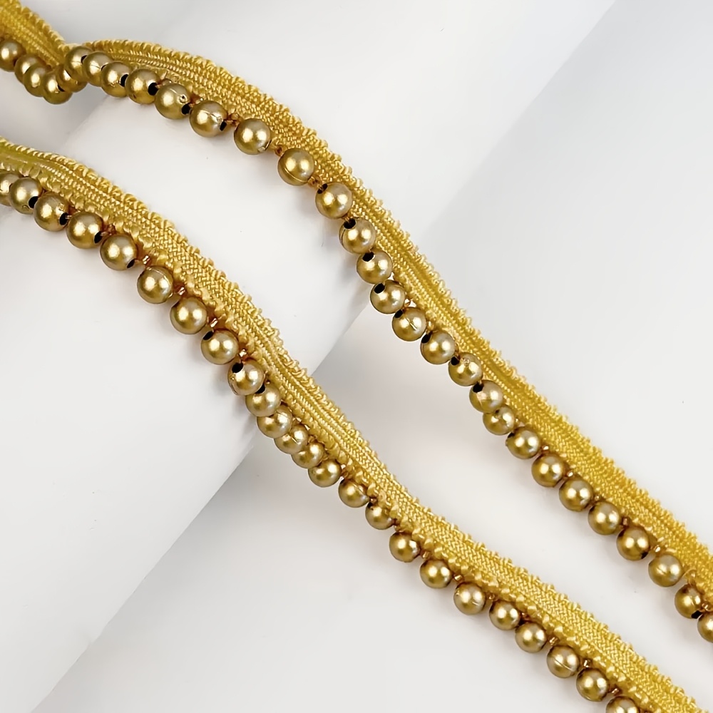 Image of 1. / 68 Inches Long Accessory Hand-sewn Pearl Woven Ribbon, Garment Trim, Lace For Clothing Collars And Decoration Accessories