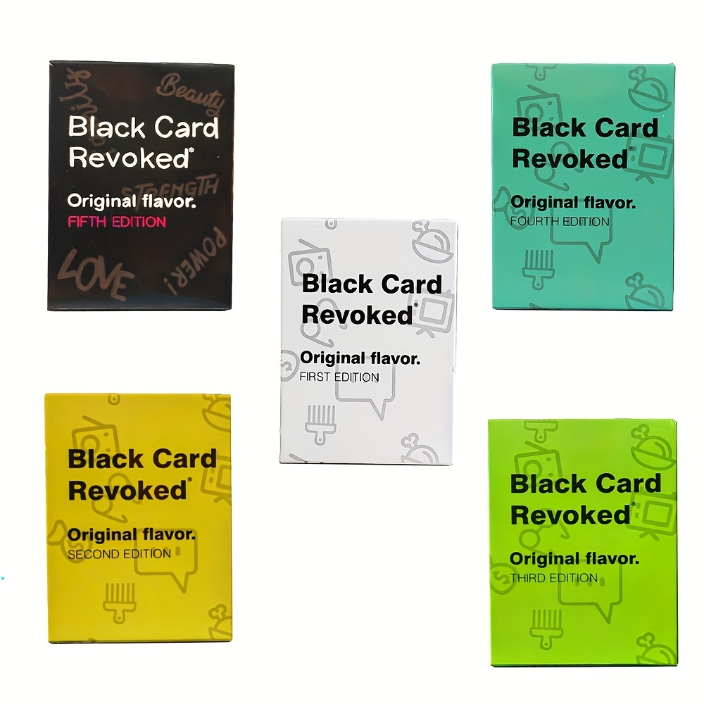 Black Card Revoked Party Game for The Culture - Fifth Edition with Original Flavor & Limited Edition Content | Hilarious Icebreaker Questions, Dance & Sing Challenges | Premium Cardstock for Game Nights, Social Gatherings & Events, Event Icebreakers, Vibrant Package, Durable Game Cards