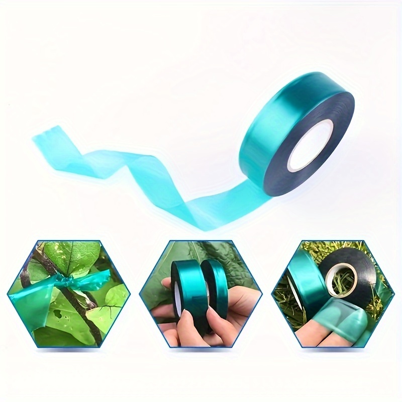 

1 Roll, Stretch Tie Tape Roll, Thick Sturdy Plant Ribbon, Garden Green Vinyl Stake Gardening Tools For Indoor Outdoor Patio Plant/length: 108.26ft