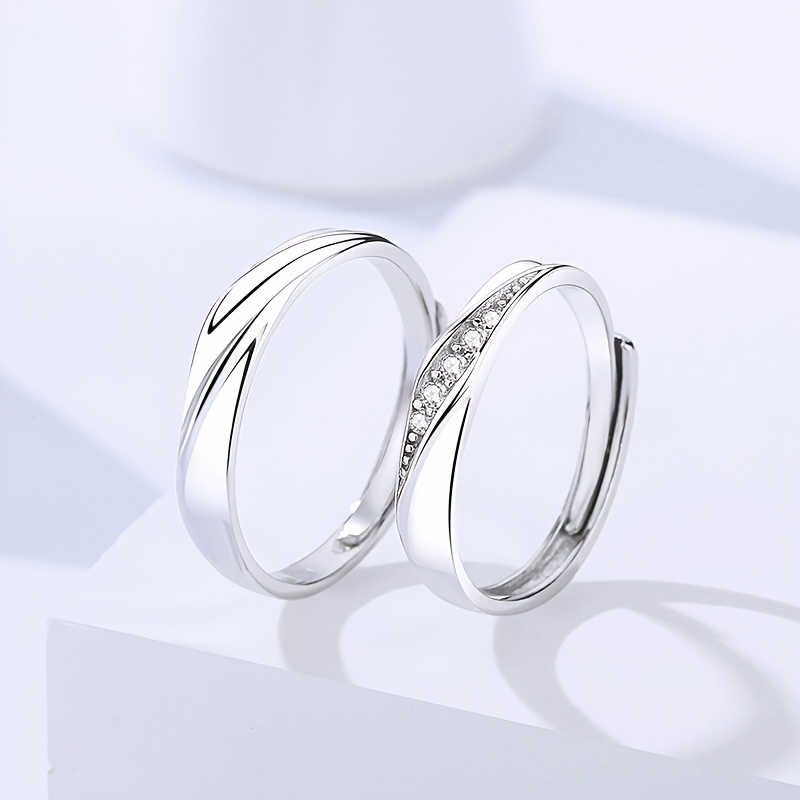 2pcs Minimalist Light Luxury Open Ring Set