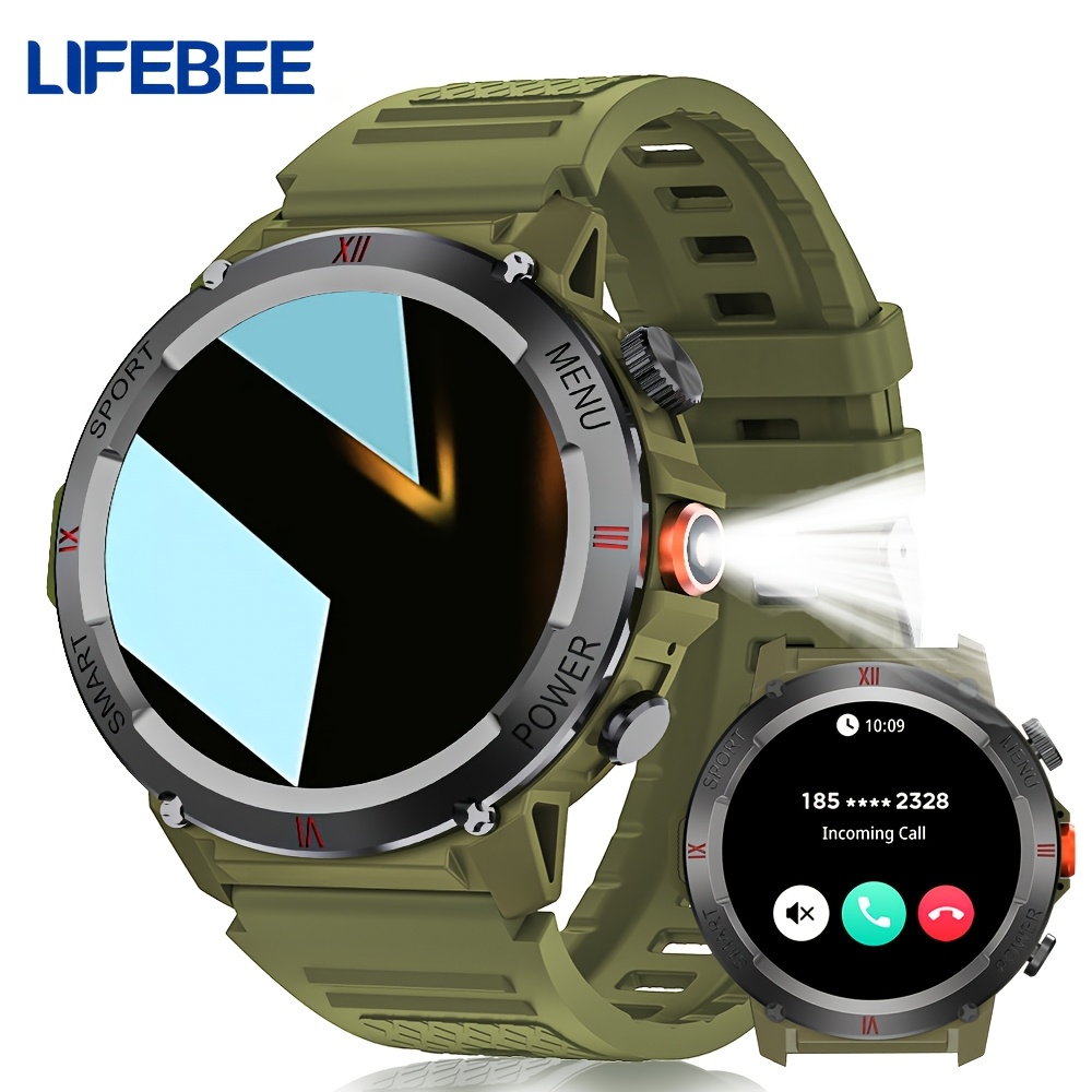 Lifebee Men's Watch: Features Led Lighting, Call Functionality, Designed For Outdoor Activities, Fitness Tracking, Step Counting, And Over 100 Exercise , Including Distance And Calorie Tracking