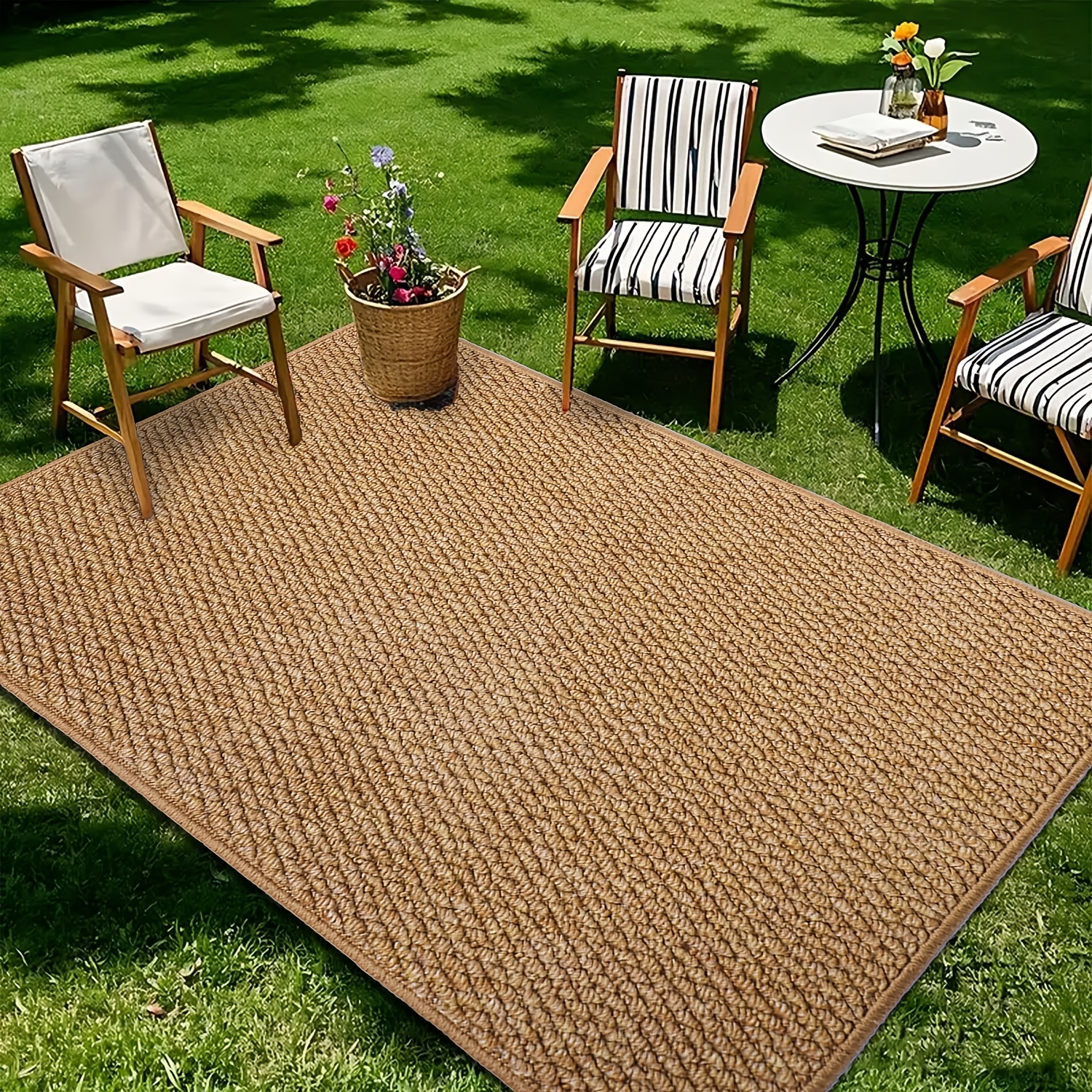1pc alfombra   de    , adecuada para     - tapete natural tipo  ,   tejida gruesa, tamaño  , adecuada para  , dormitorio, camping, tapete de comedor, alfombra de noche