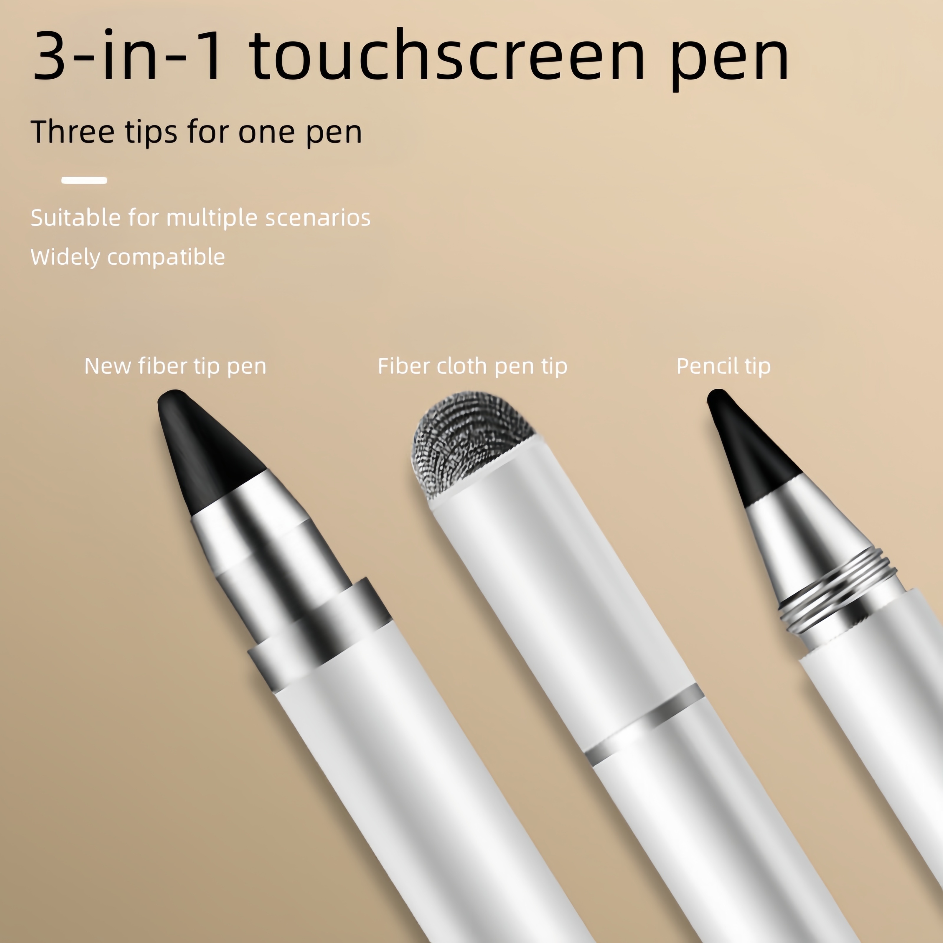 Touch Screen Stylus, 3-in-1 High Precision Universal Stylus, Suitable for iPad iPhone Tablet Galaxy All-Capacitive Touch Screen