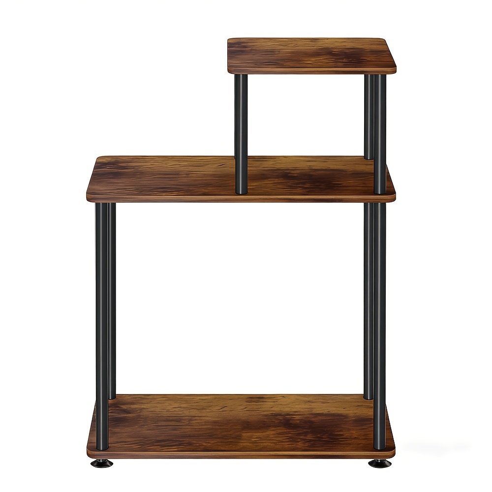Image of Side Table With Storage Shelf, Table With Storage Space, 3 Layers, Stable And Sofa End Table, Suitabe For Living Room, Bedroom, Balcony, Office, Sofa Table Corner Table Table