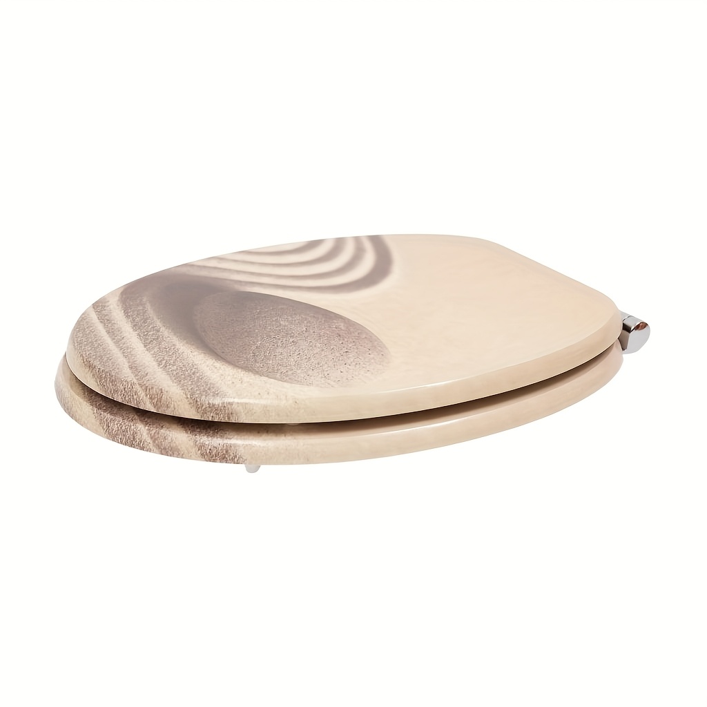 Image of Sinobath Mdf Toilet Seat With Mechanism, Quick-release Function For O-shaped Toilet Seat, With Adjustable Hinges, Wooden Toilet Seat, Sturdy Quality