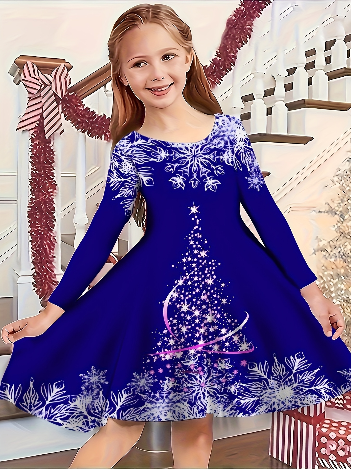 girls long sleeve christmas dress First Communion Long Sleeves Christmas Flower Girl Dress Floor Length Button Draped Tulle Ball Gowns for Pageant Birthday Party, Pink / 8