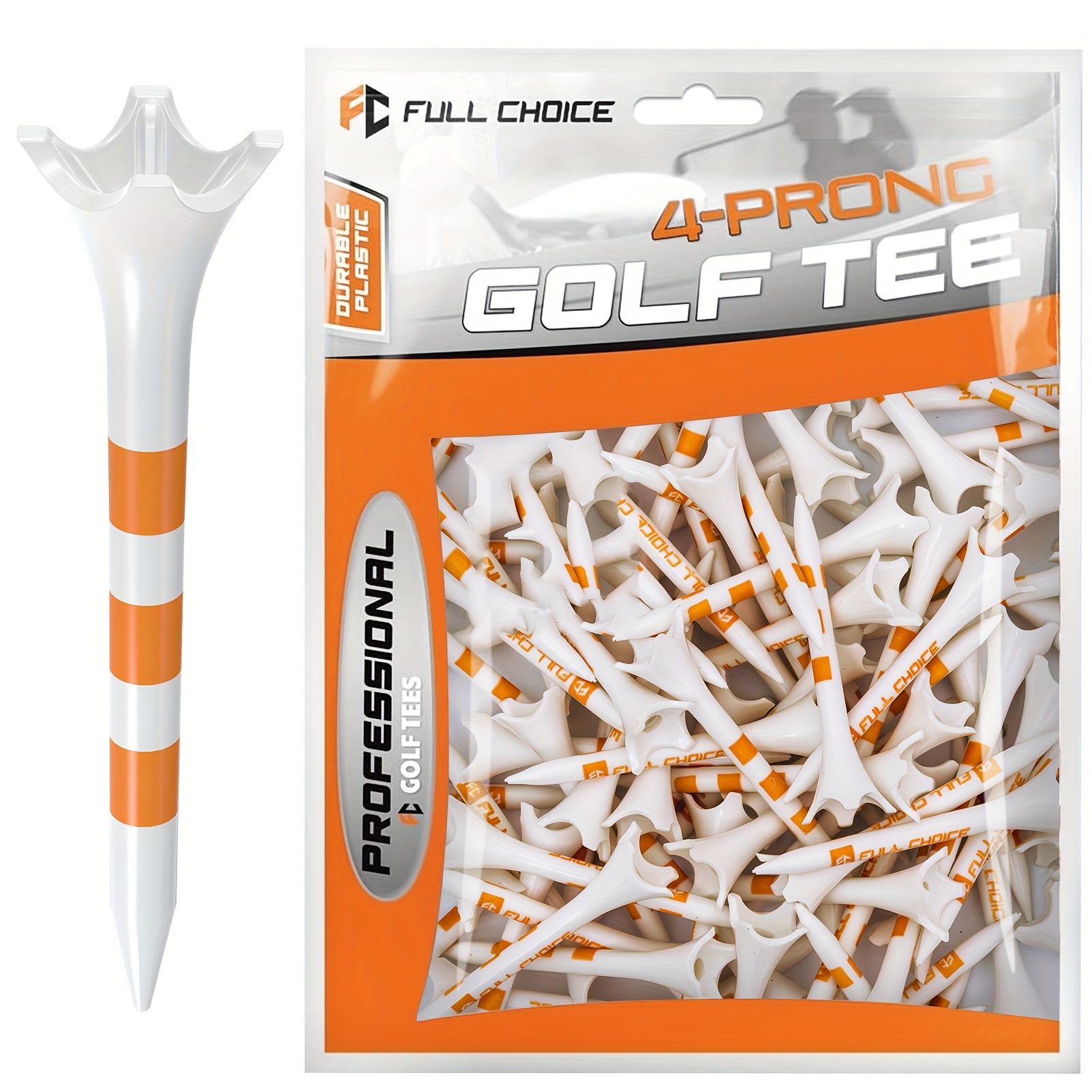 

Extra Plastic Golf Tees - 60/100pcs (2-3/4" /3-1/4") - Friction, Increase Distance & Golf Plastic Tees