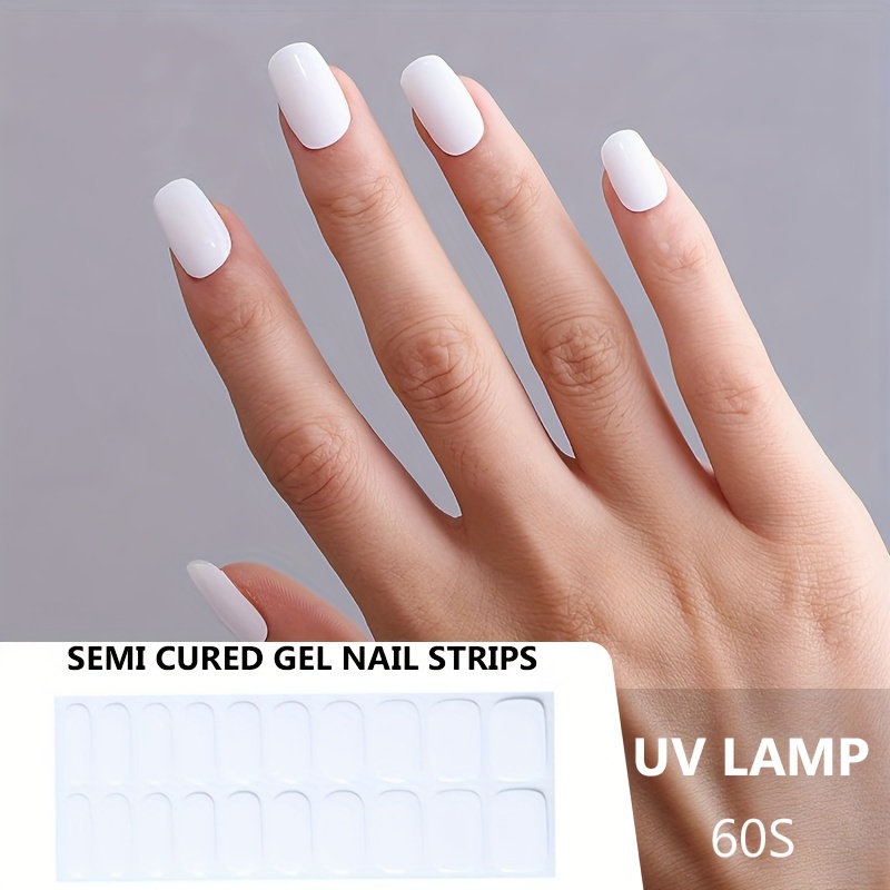 

Semi Cured Gel Nail Strips, 20 Pcs Gel Nail Stikers, Gel Nail Wraps Semi Cured, Salon-quality, 2 Long