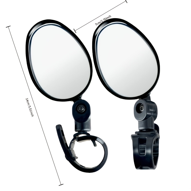 TEMU Lot de 2 rétroviseurs ovales pour vélo, lentilles convexes HD, éliminant morts - anti-tremblement rotative à , convient aux vélos de montagne et