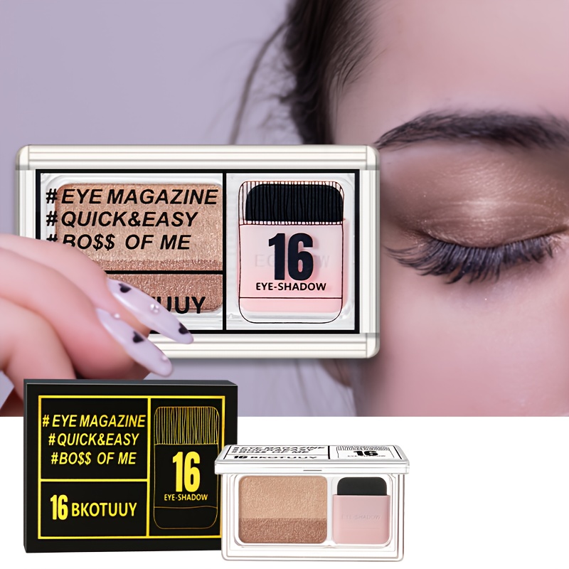Image of 3pcs,shimmery Dual-tone Eyeshadow Palette, 5-8 Versatile Shades, Easy Blend, Long-lasting Waterproof Eye Makeup With Brush