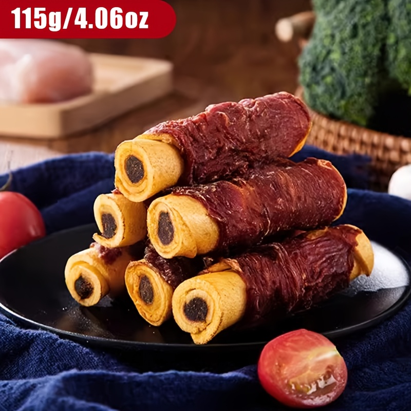 Dog Snacks Duck Meat And Beef Hide Filled Chew Sticks | Filling, Solid Chewiness, Good Durability, Suitable For All Breeds, Ideal For Training Rewards And Daily Gnawing