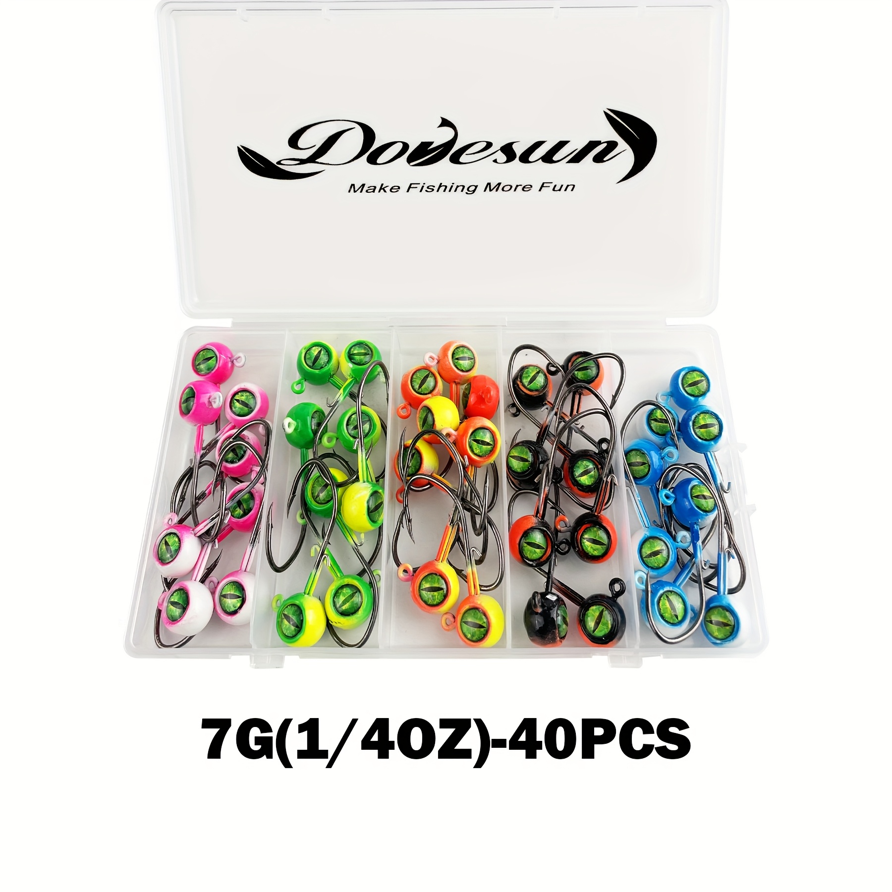 TEMU Dovesun 40/50pcs Crappie Jig Heads, Fishing Jig Heads Hooks Swimbait Jig Head 1/32oz 1/16oz 1/8oz Fishing Jigs Heads For Crappie Bass Fishing