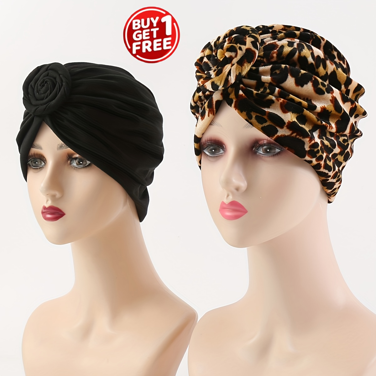 2pcs leopard print floral headscarves - Temu