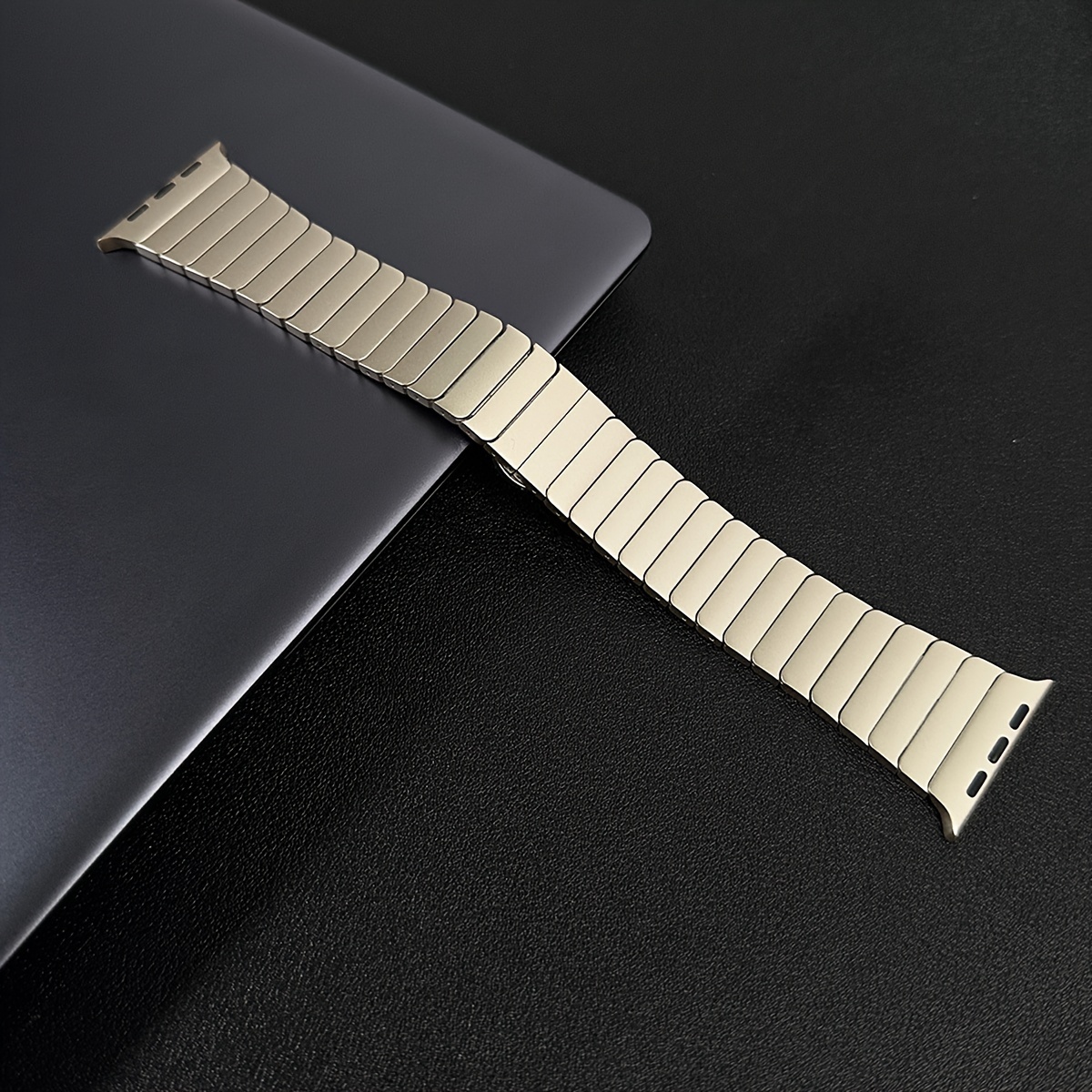 1pc paslanmaz çelik saat bantı for iwatch serisi 1-9/se, i̇ki ton metal değiştirme kayışı ile kelebek klap, 42-49mm uyumlu - i̇deal hediye ayrıntılar 11