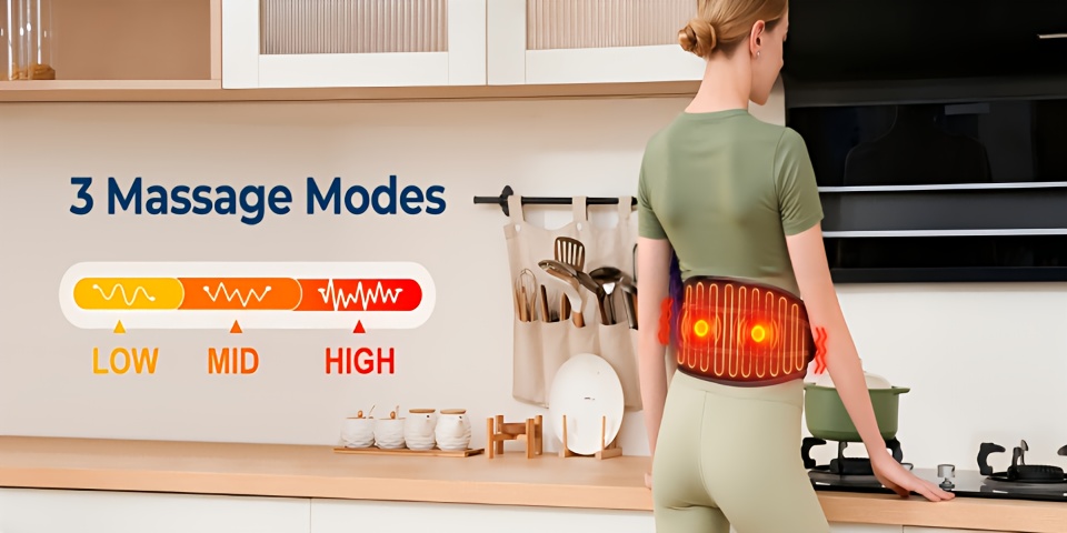 Cordless Heating Massager Wrap - Rechargeable, Back Support