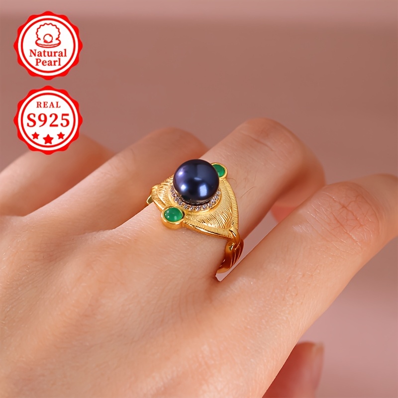 Freshwater Pearls Ring S925 Silver Adjustable Opening