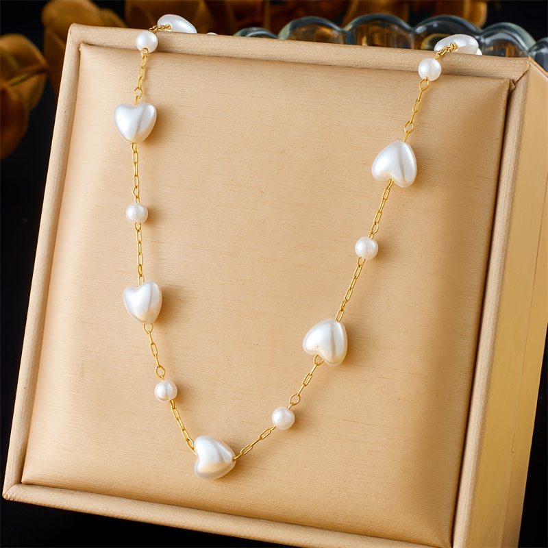 TEMU Collar para mujer de acero inoxidable 304, collar de cadena con forma de de acero inoxidable de moda y con , regalo elegante con