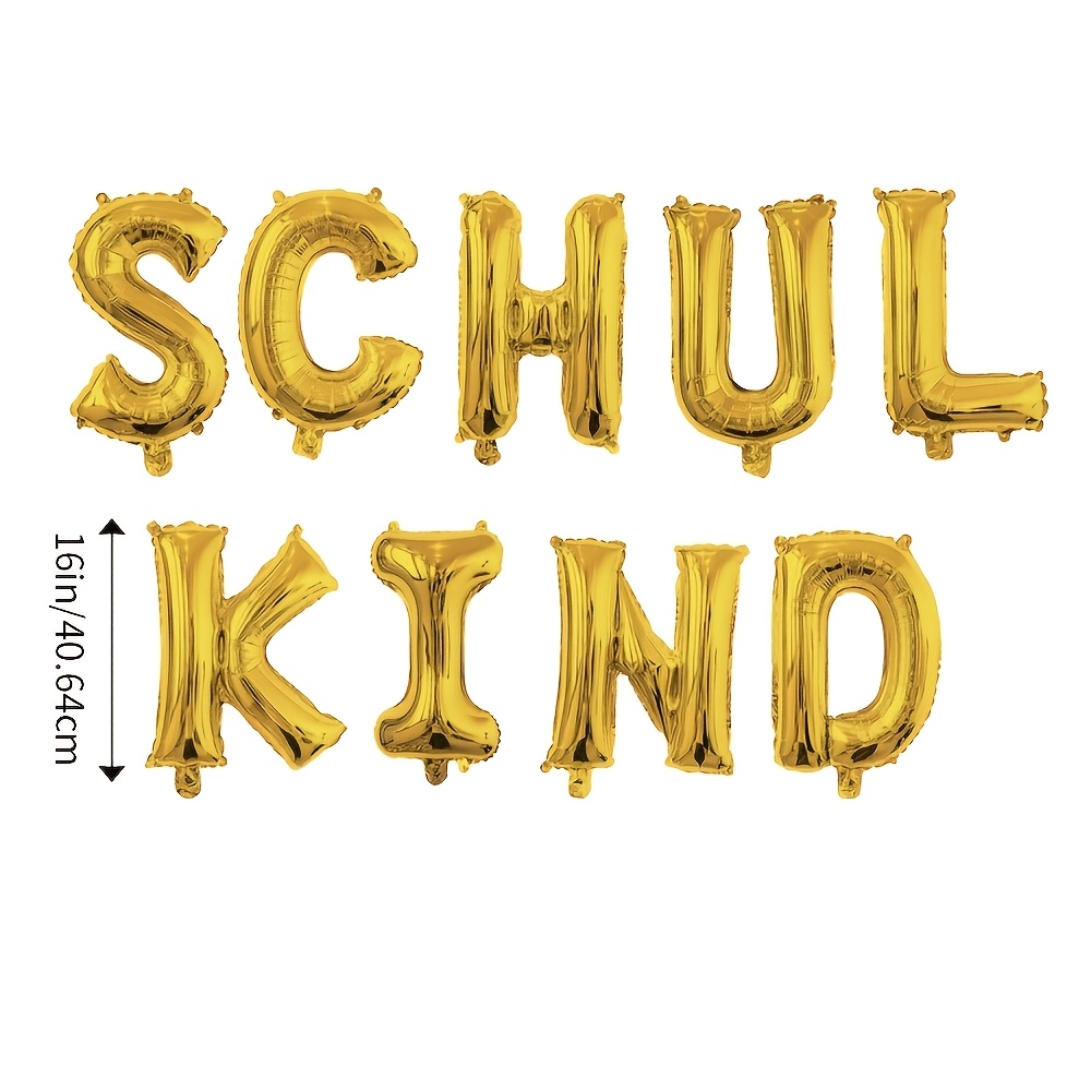 Image of 9pcs, 16-inch Golden Letter Schulkind Aluminum Film Balloons, Suitable For School Parties, Family Parties, Back-to-school Party Decorations, Arts And Crafts Party Balloons