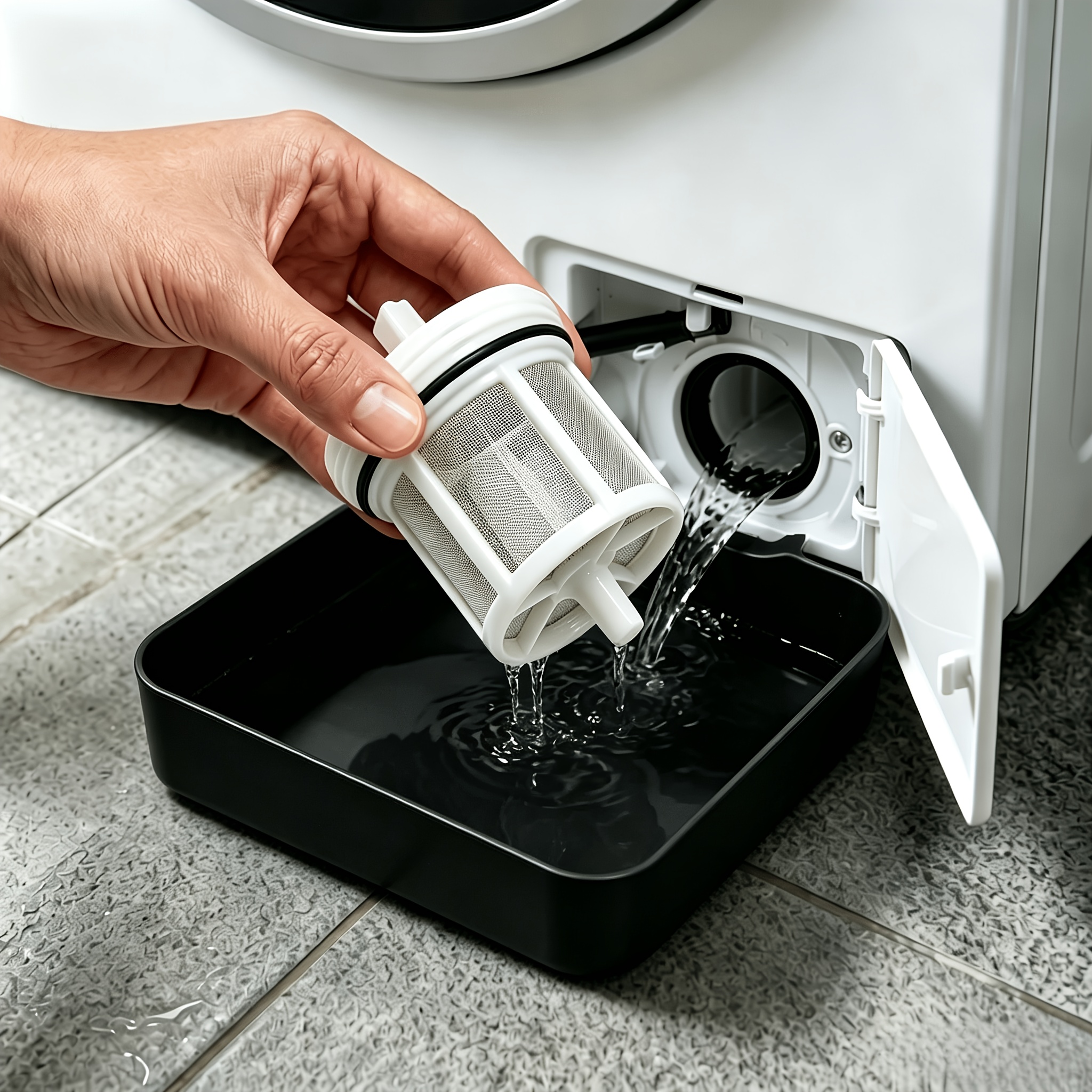 TEMU 1pc Drain Tray, Drain Container For Drum-type Washing Machine, Perfect For Collecting Water From The Filter, Preventing Water Overflow In Room