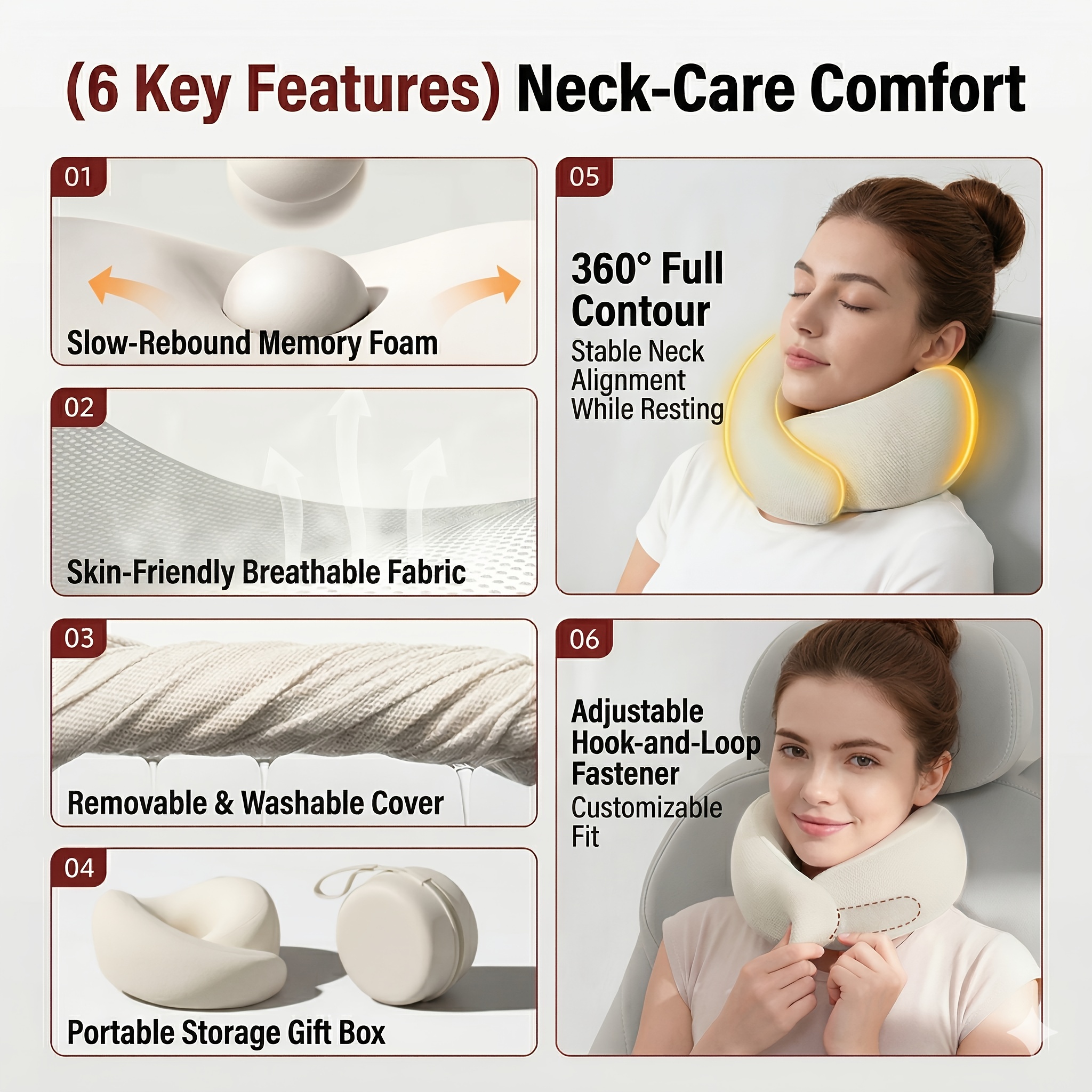 u shaped travel neck pillow travel pillow comfortable   suitable for travel aircraft cars family road travel necessities delivery of portable storage box Product details 5