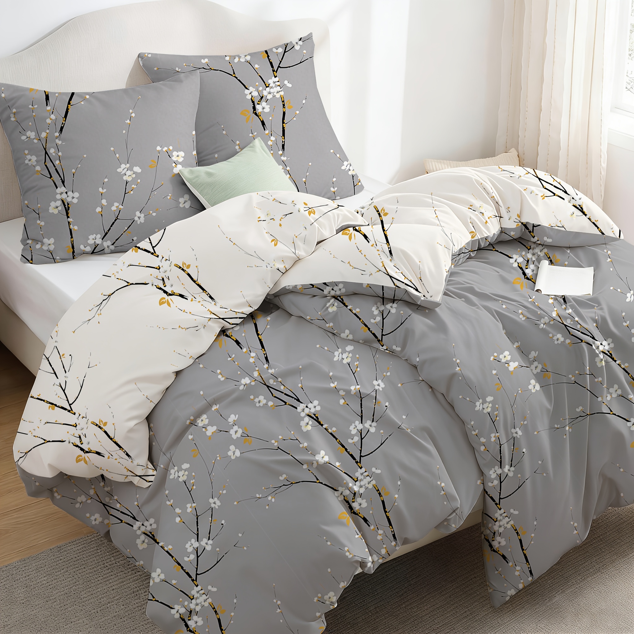 TEMU Bettwäsche 4-teiliges Set (Bettbezüge X 2, 2 Kissenbezüge 80 X 80 cm, Kissenfüllungen nicht enthalten) Bequem und weich, Schlafzimmer- und