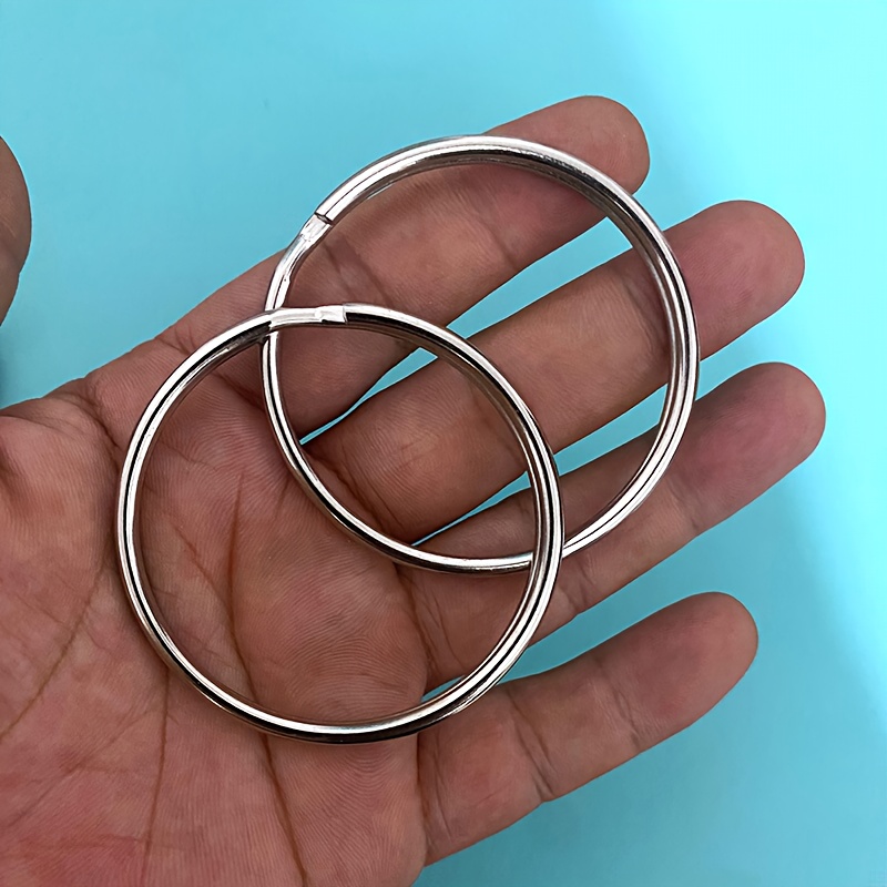 E-shop 2 Stück/Pack Hochwertige, große, strapazierfähige Schlüsselringe, Metall-Spaltringe, flache Schlüsselanhänger, 57 mm, für Schmuckherstellung