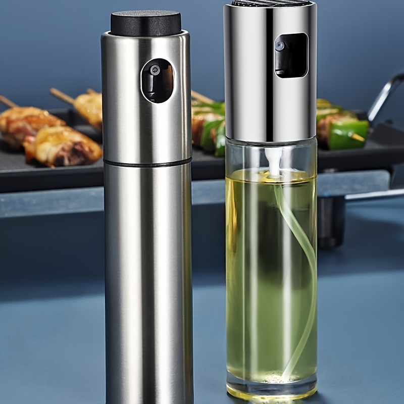 

Stainless Steel Leak-proof Oil Sprayer - 304 Stainless Steel, Bps-free Kitchen Seasoning Dispenser With Built-in Nozzle For Bbq & Cooking