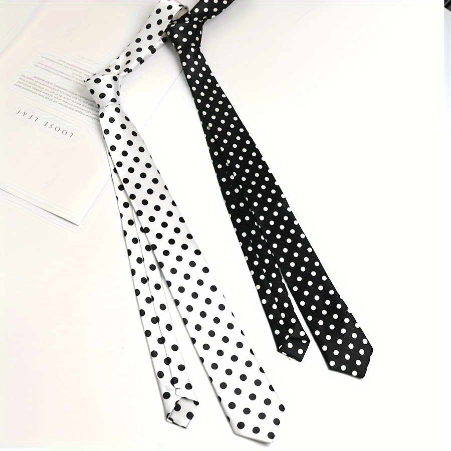 

Chic Polka Dot Tie For Women - 5cm Slim, Hand-tied Design, Perfect For Everyday Casual Wear